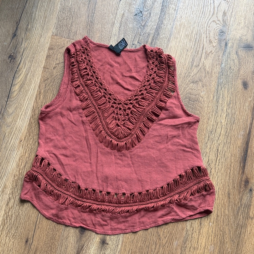 Boho top with crochet detail
